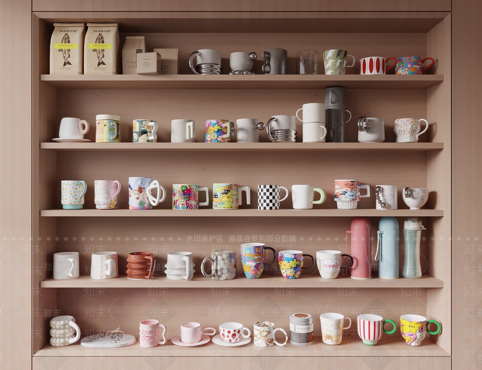 原木风家居用品展厅SU模型下载【ID:1232350385】