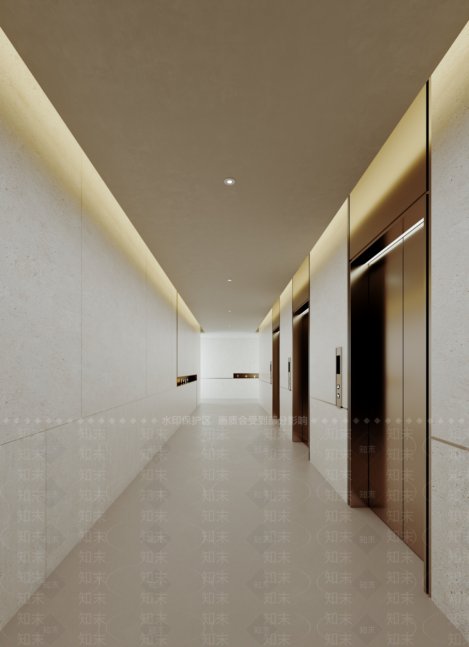 极简电梯间3D模型下载【ID:1232350872】