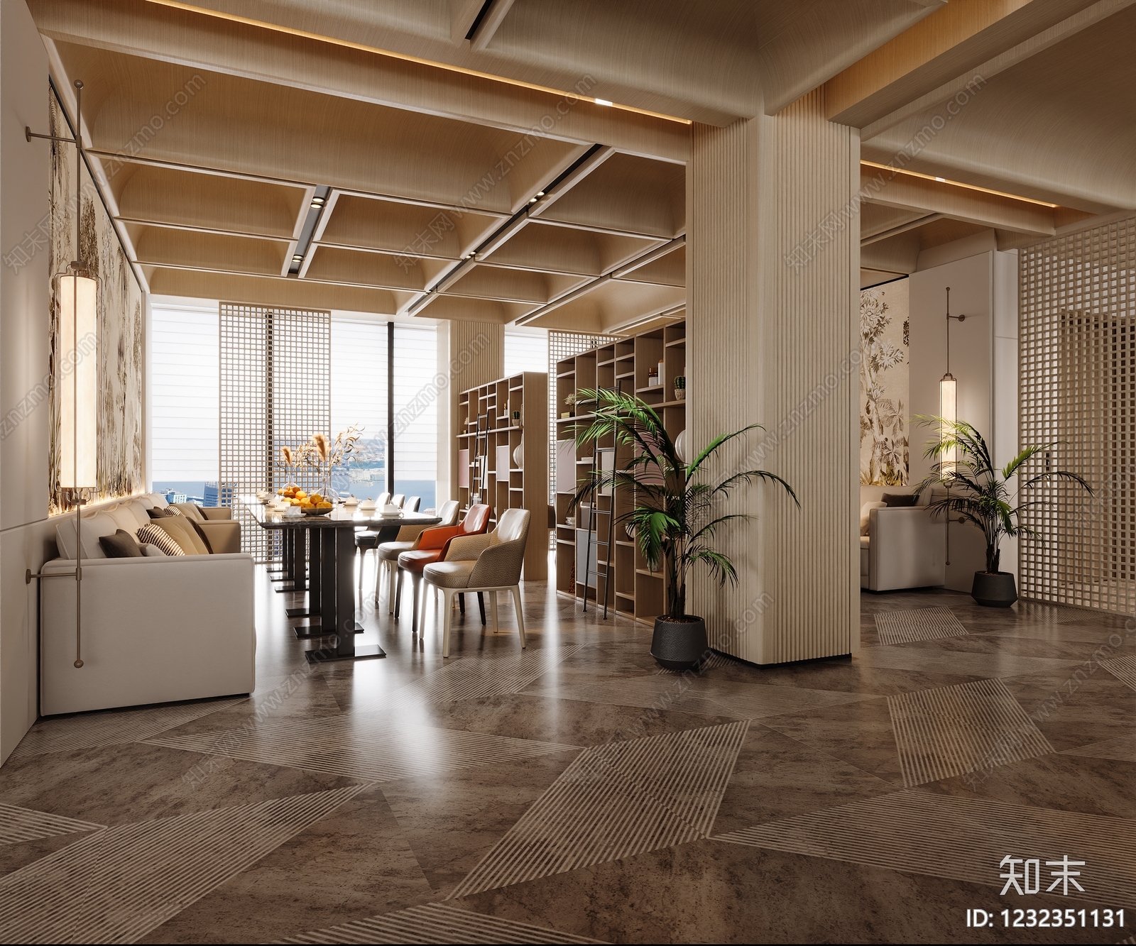 现代简约接待室3D模型下载【ID:1232351131】