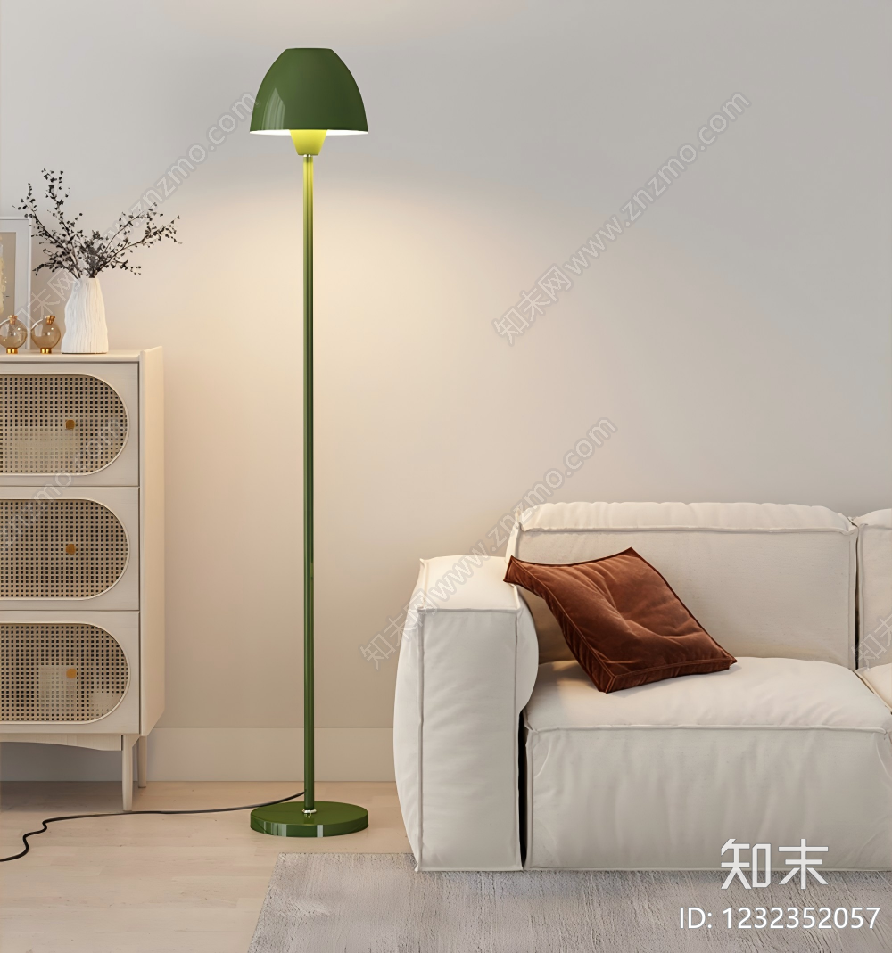 奶油风落地灯3D模型下载【ID:1232352057】