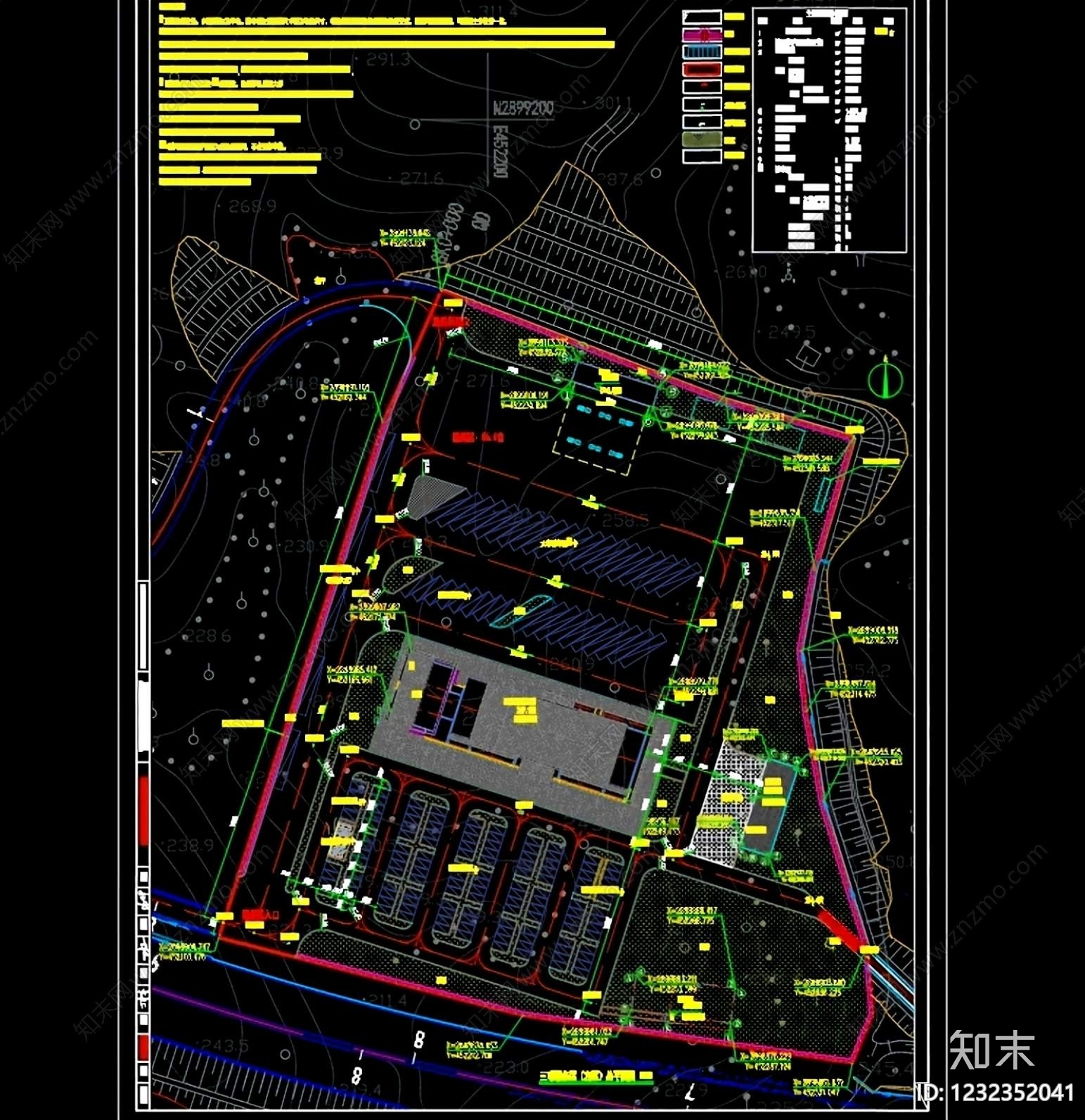 服务区cad施工图下载【ID:1232352041】