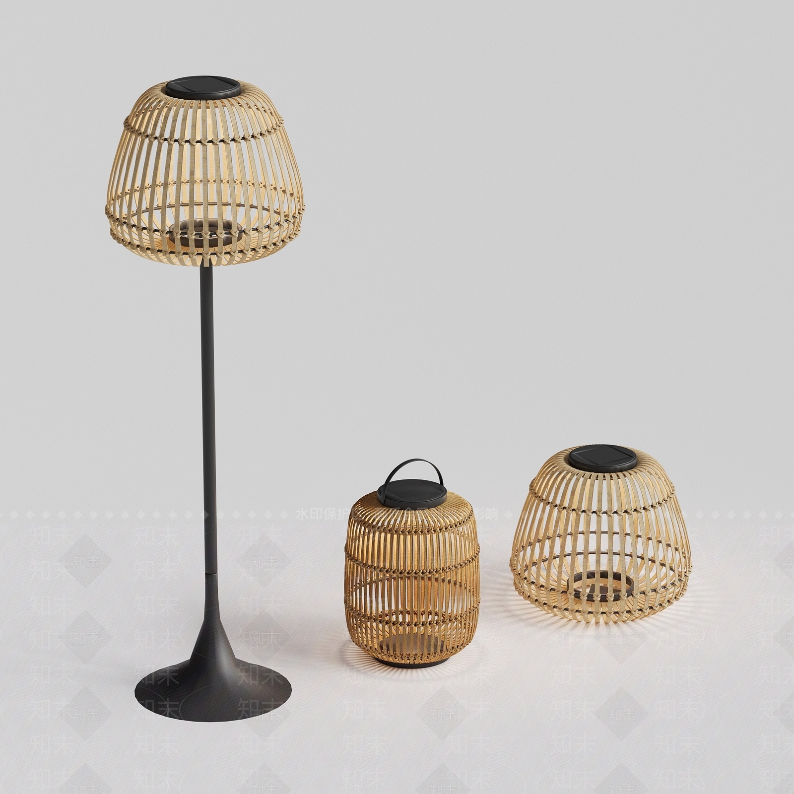 日式落地灯3D模型下载【ID:1232352148】