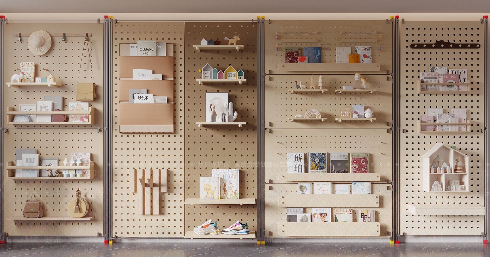 原木风材料展厅SU模型下载【ID:1232352568】