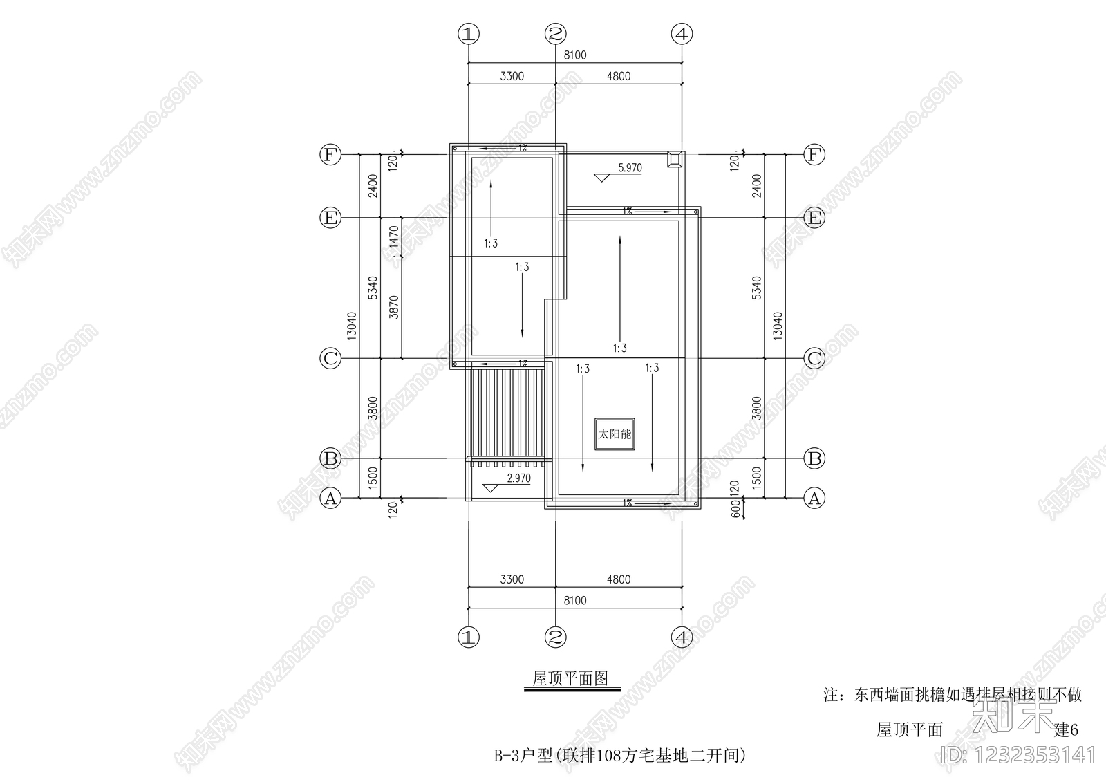别墅建筑cad施工图下载【ID:1232353141】