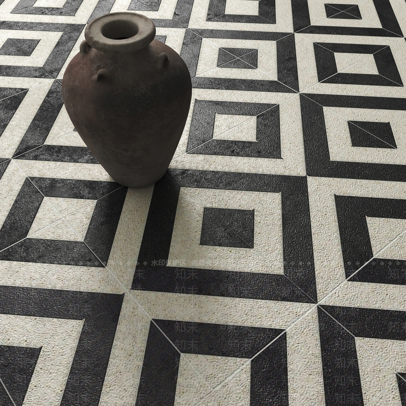侘寂瓷砖展厅3D模型下载【ID:1232356193】