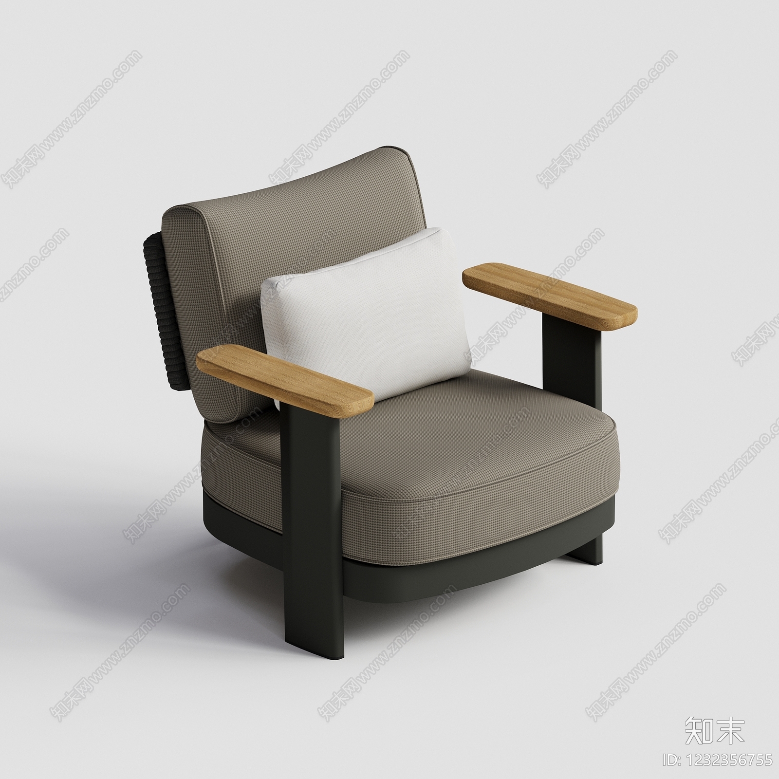 现代简约单人沙发3D模型下载【ID:1232356755】