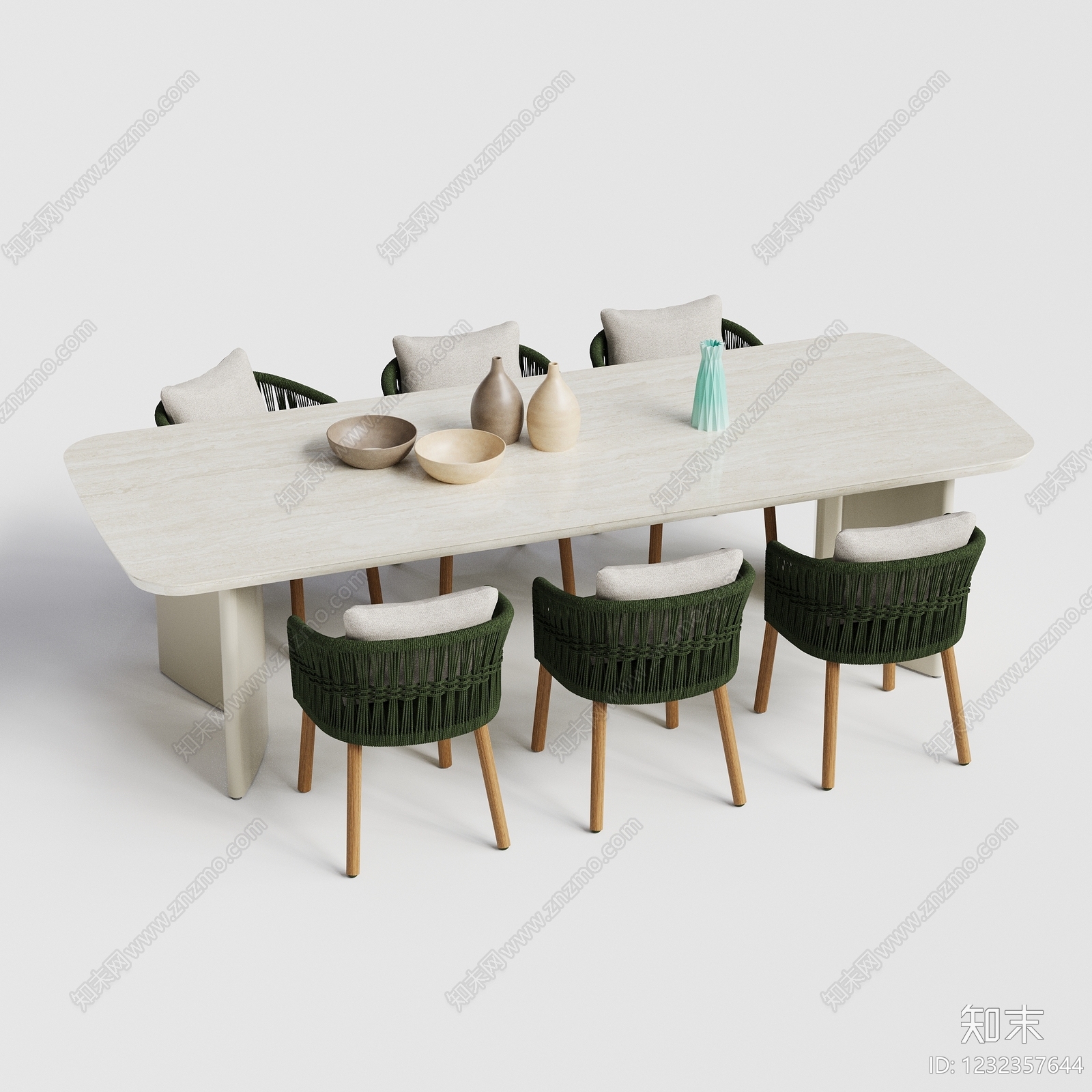 现代简约户外桌椅3D模型下载【ID:1232357644】