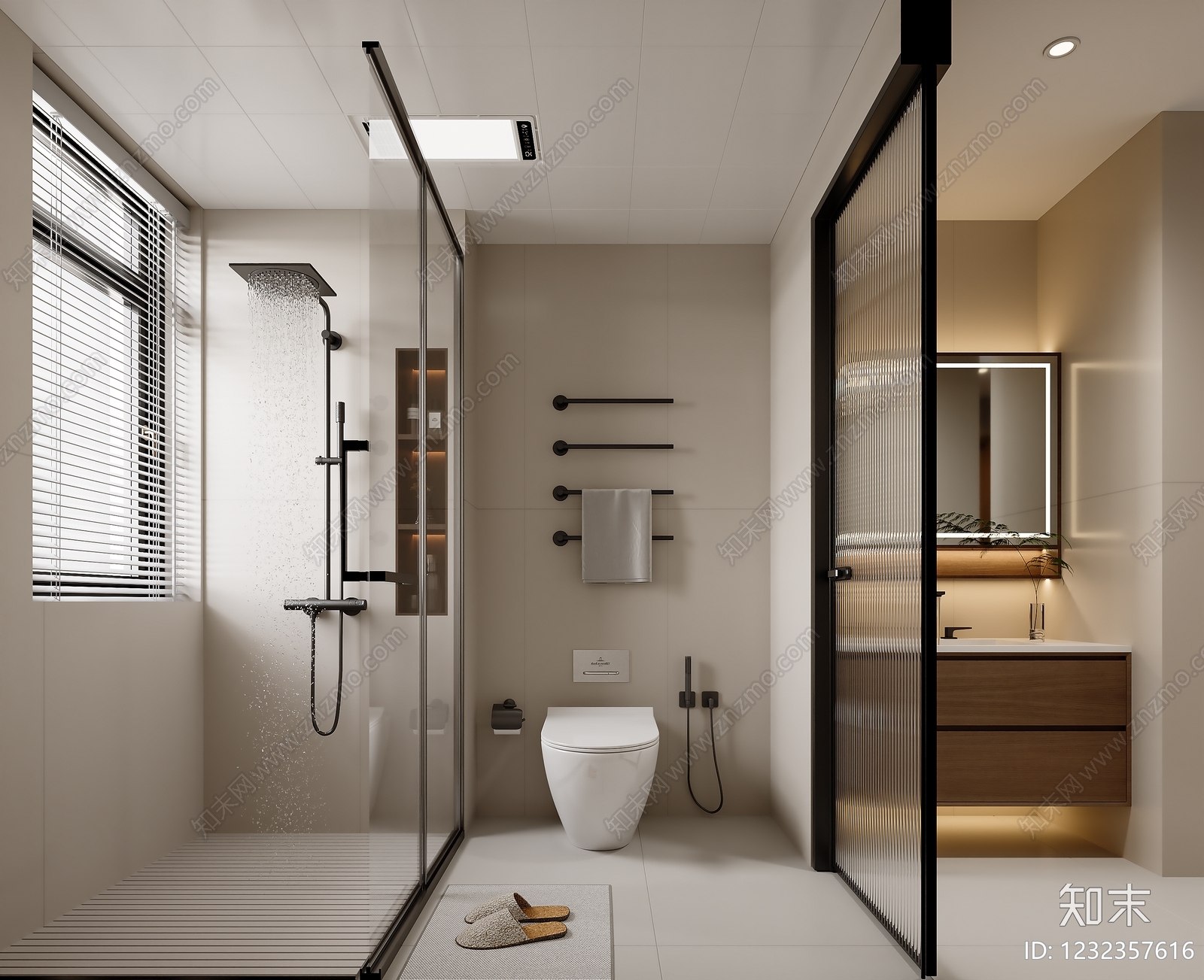 现代简约卫生间3D模型下载【ID:1232357616】