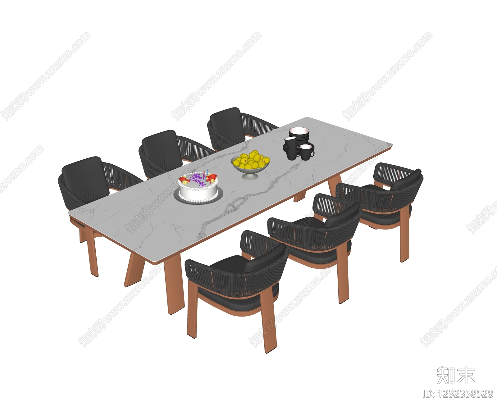 现代简约户外桌椅SU模型下载【ID:1232358528】