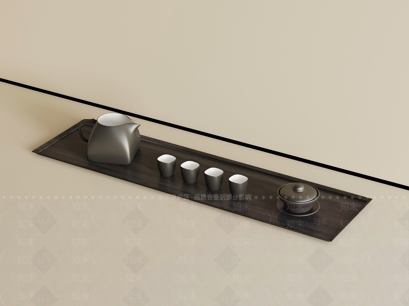 新中式茶具3D模型下载【ID:1232359155】