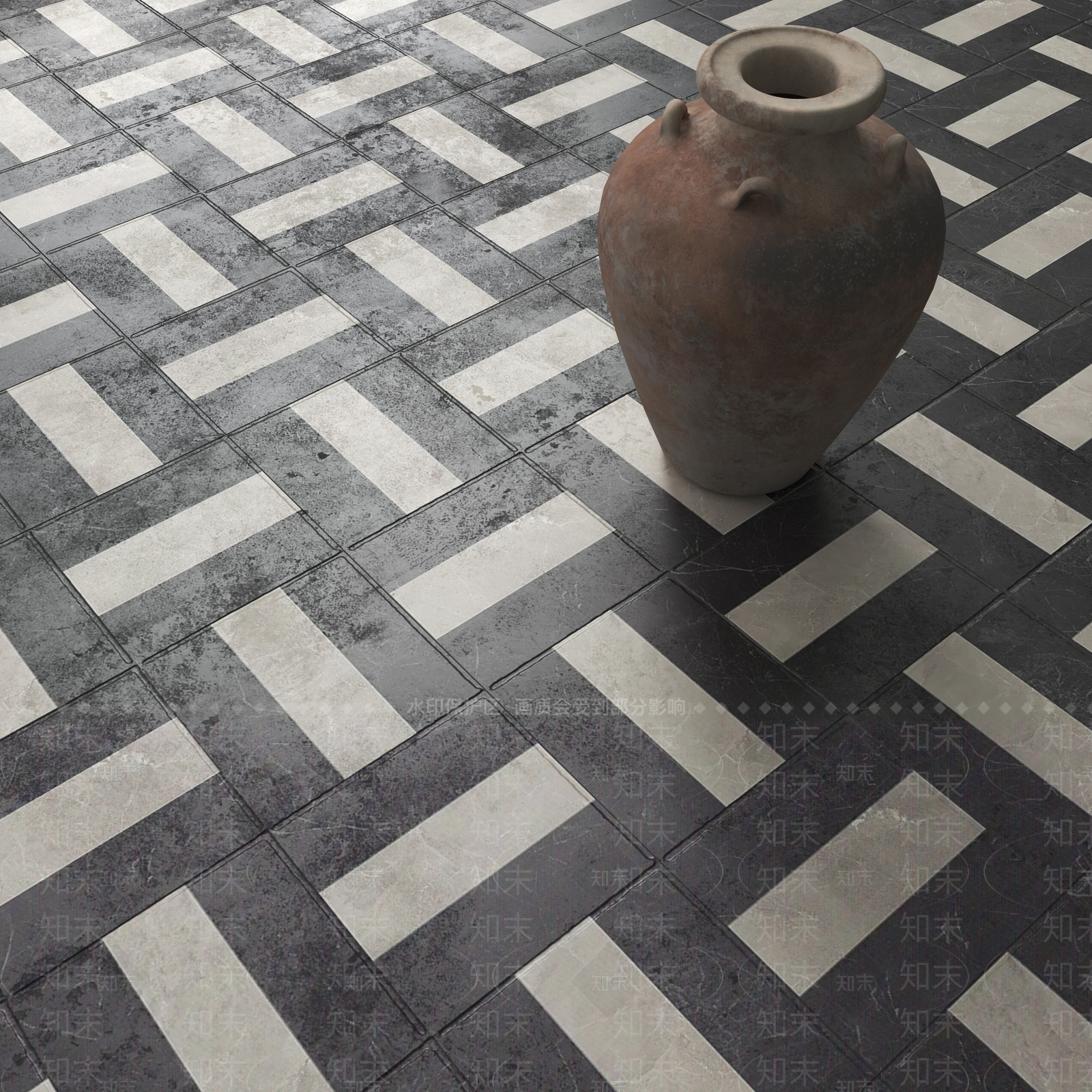 侘寂瓷砖展厅3D模型下载【ID:1232359520】