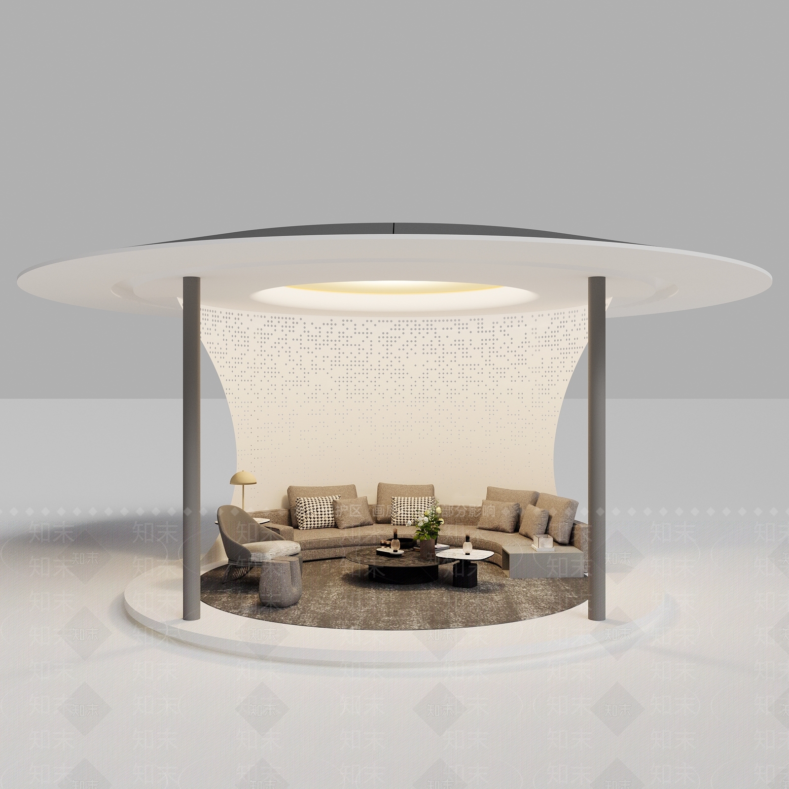 奶油风家居展台3D模型下载【ID:1232359515】