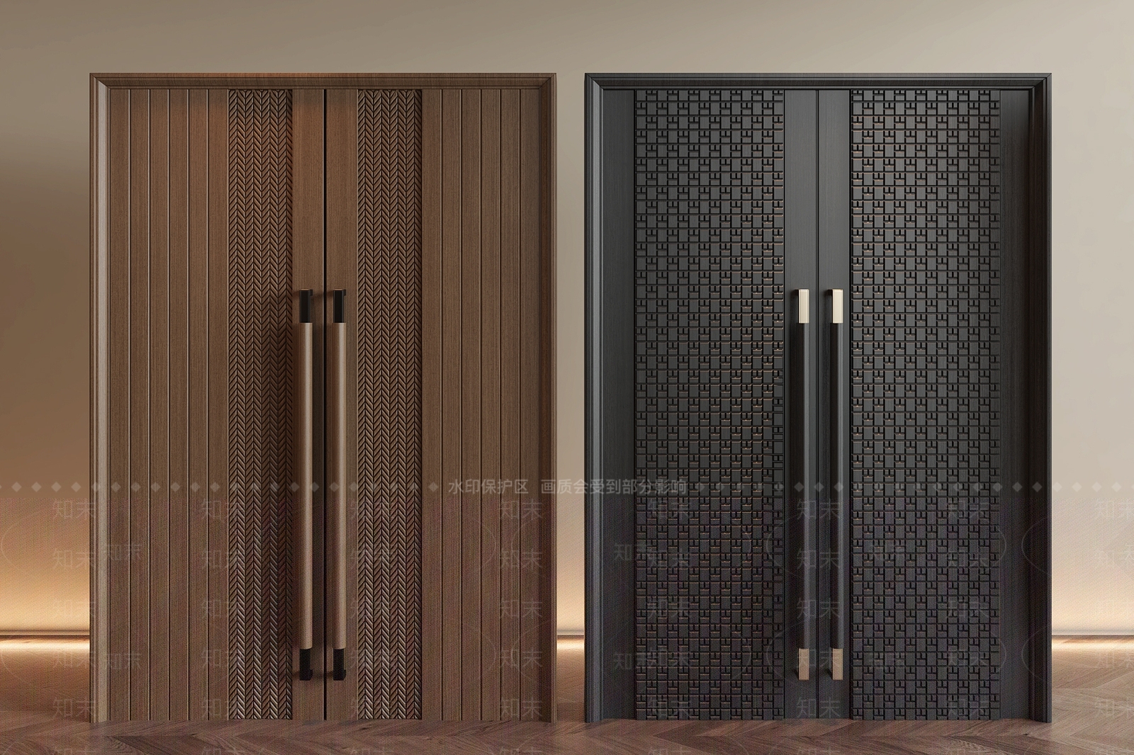 意式极简双开门3D模型下载【ID:1232359647】