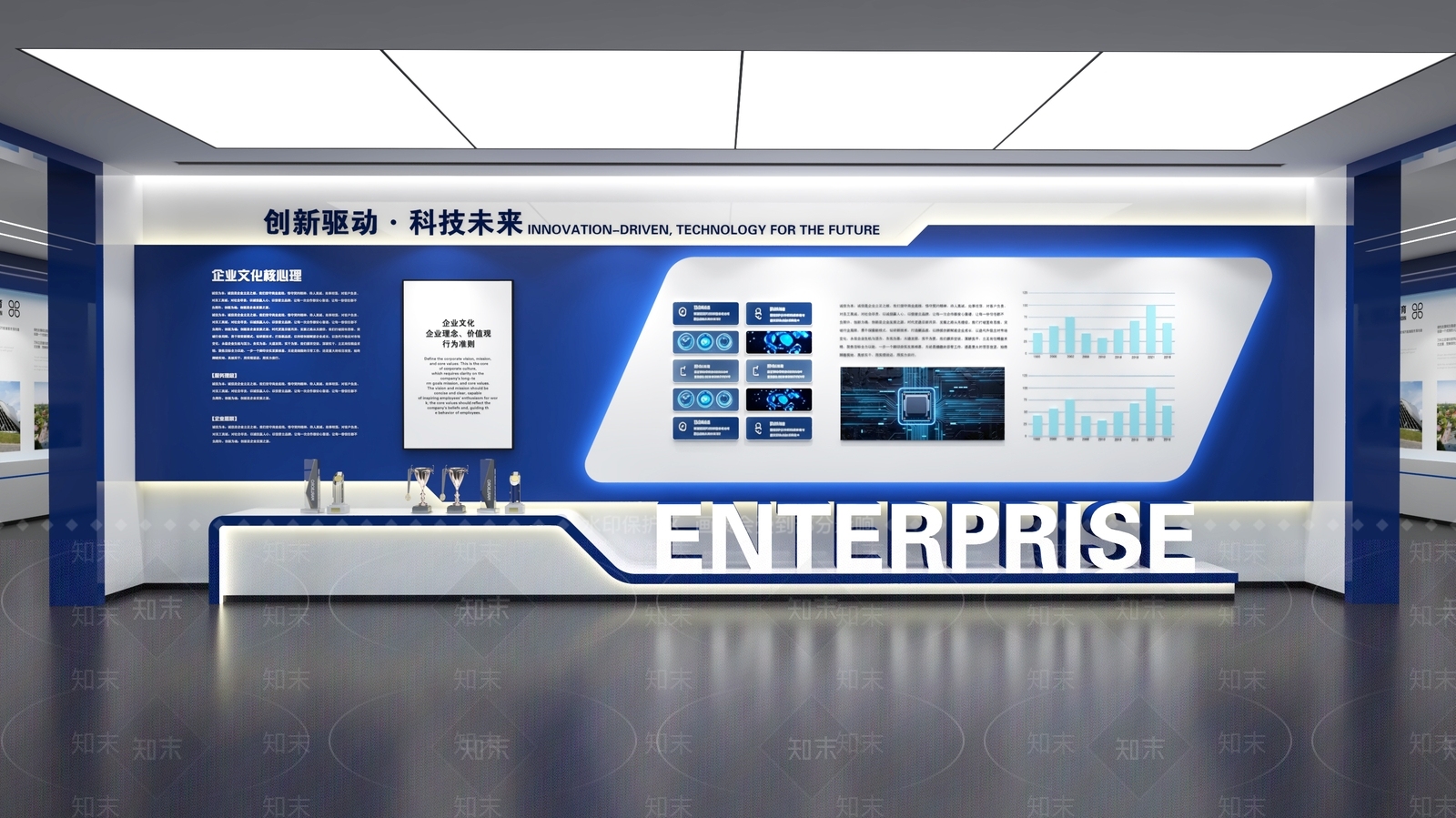 现代非遗展厅3D模型下载【ID:1232361022】
