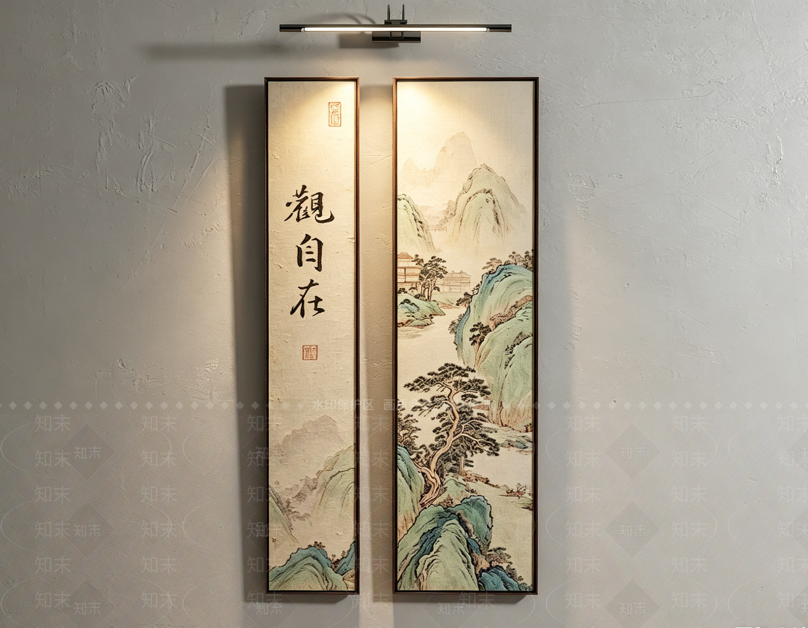新中式宋式挂画3D模型下载【ID:1232361031】