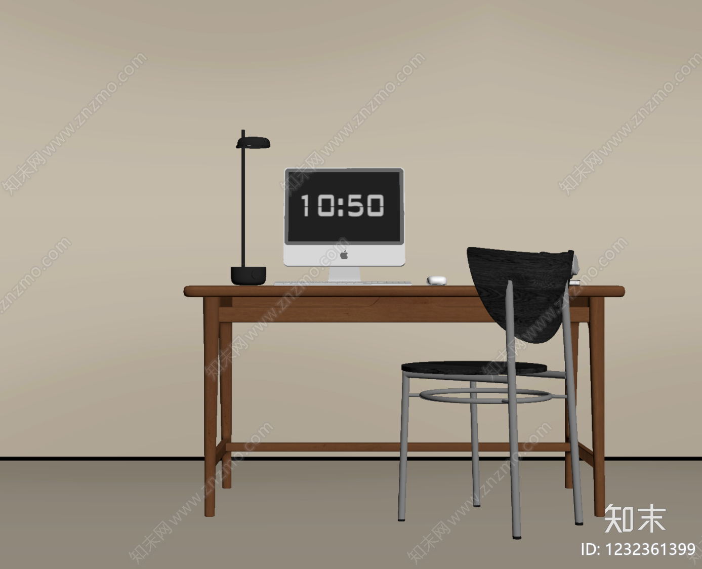 极简书桌椅SU模型下载【ID:1232361399】
