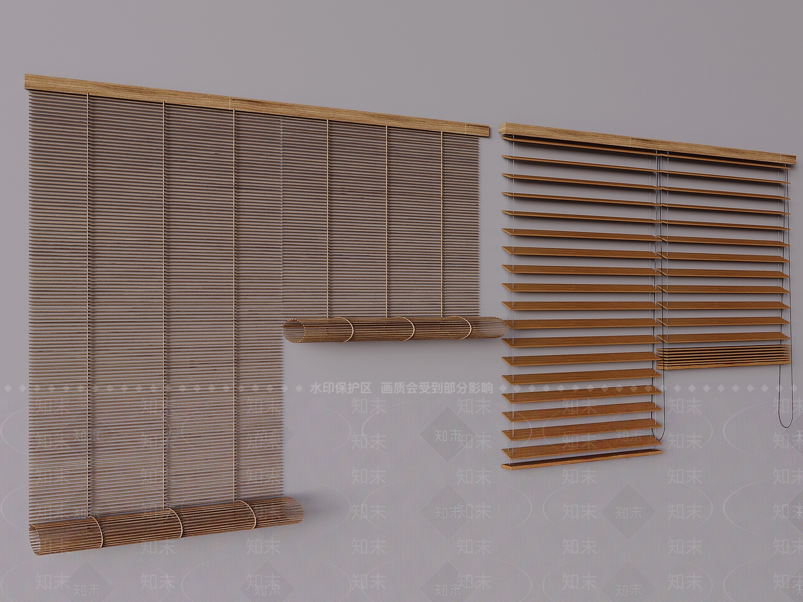 日式百叶帘3D模型下载【ID:1232361946】