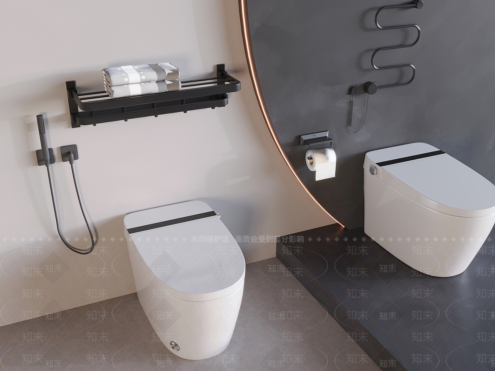 现代简约马桶3D模型下载【ID:1232362483】