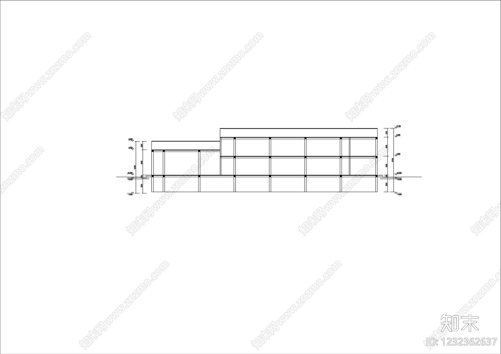 博物馆建筑cad施工图下载【ID:1232362637】