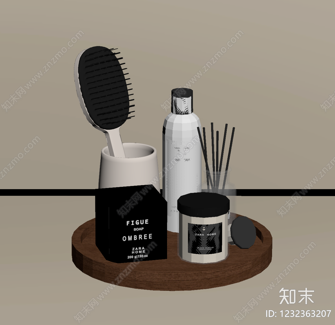现代简约洗浴用品SU模型下载【ID:1232363207】