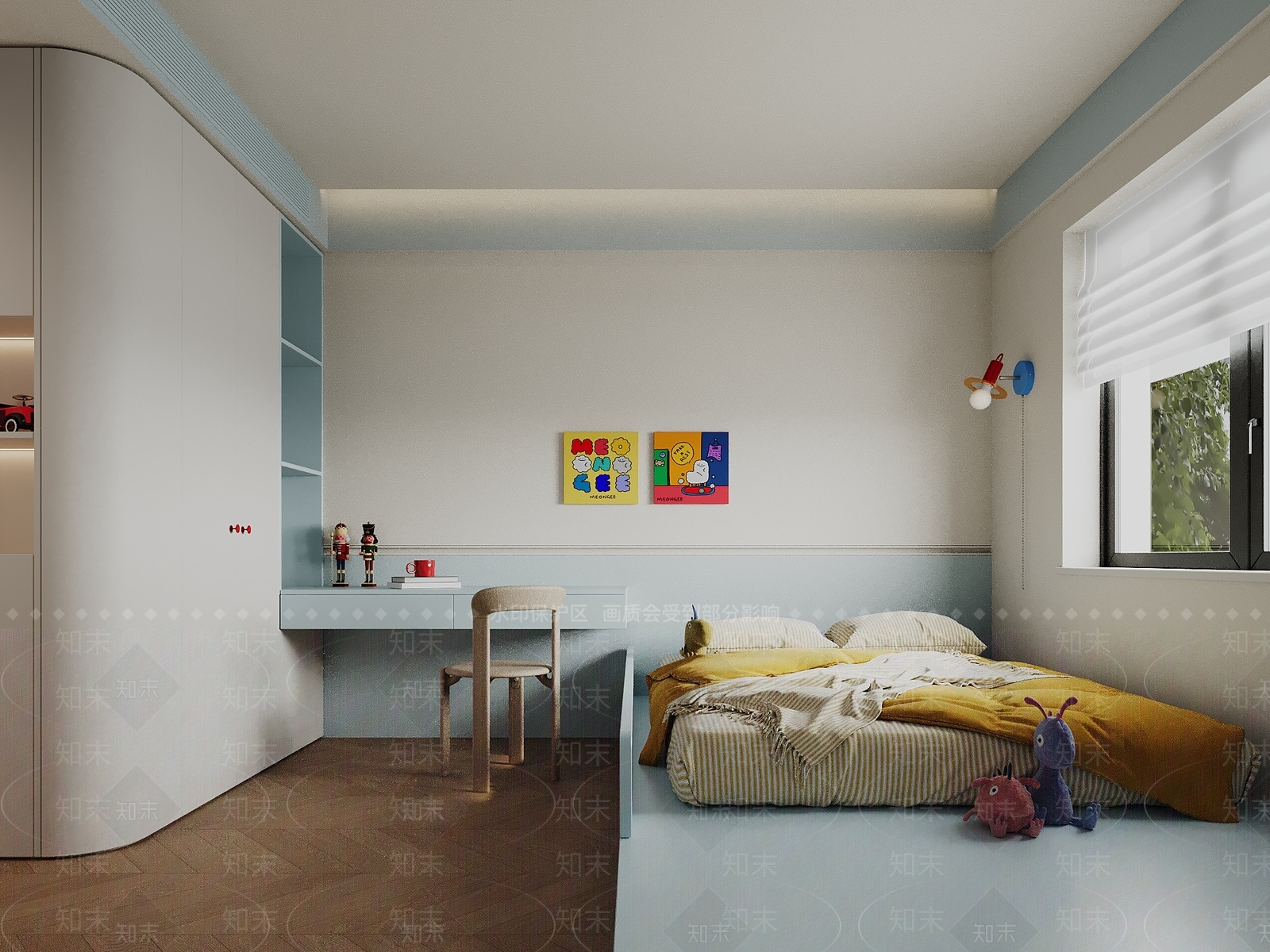 现代简约男孩房3D模型下载【ID:1232363457】