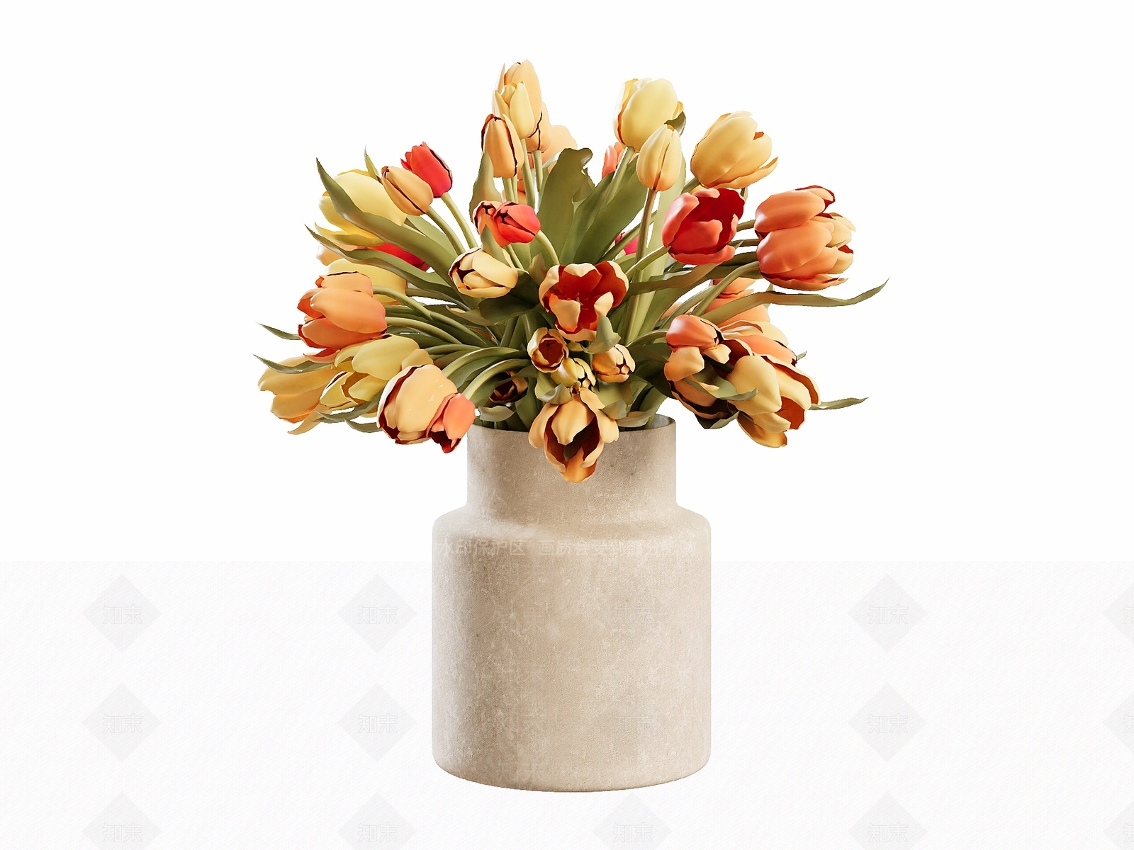 侘寂花艺3D模型下载【ID:1232363573】