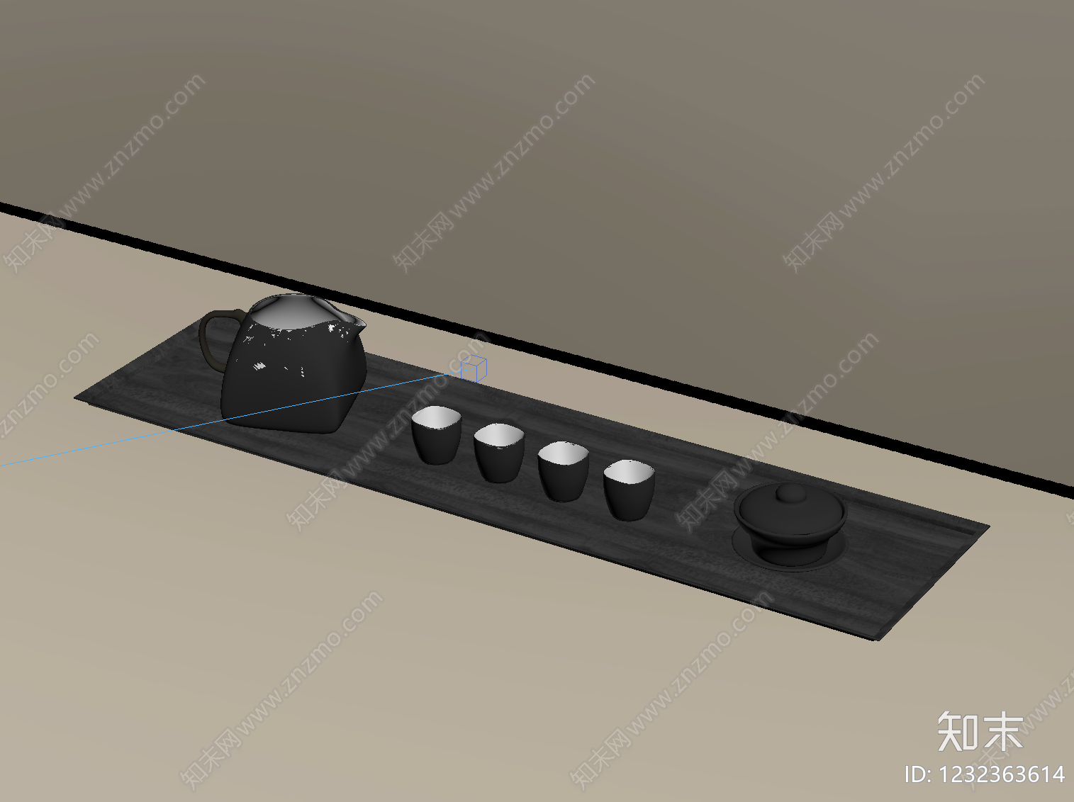 新中式茶具SU模型下载【ID:1232363614】