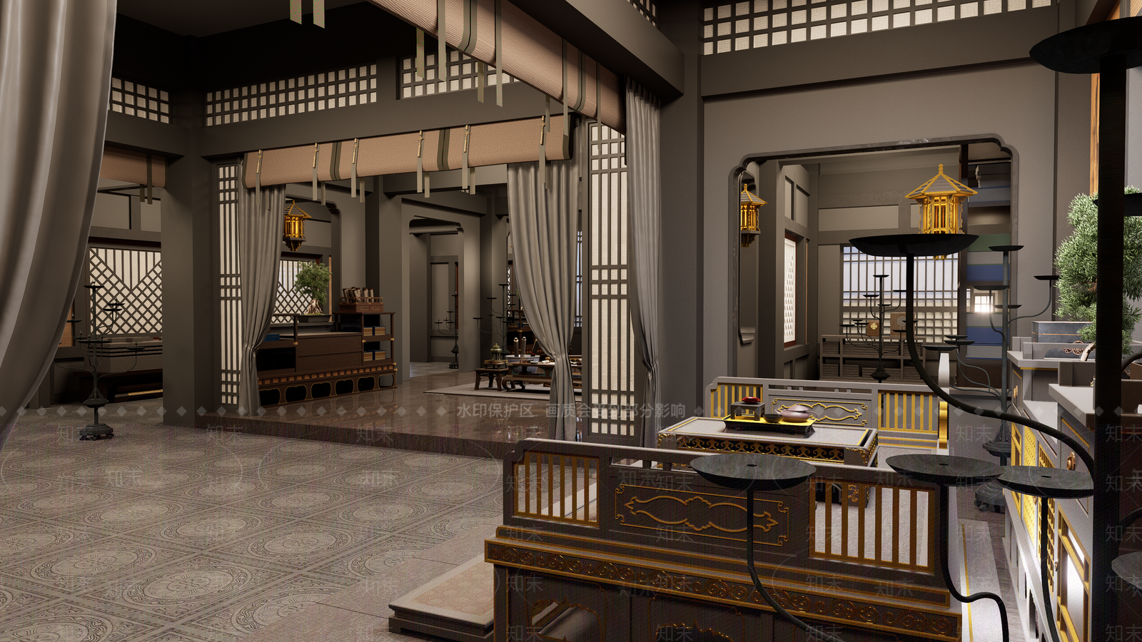 中式影视SU模型下载【ID:1232364187】
