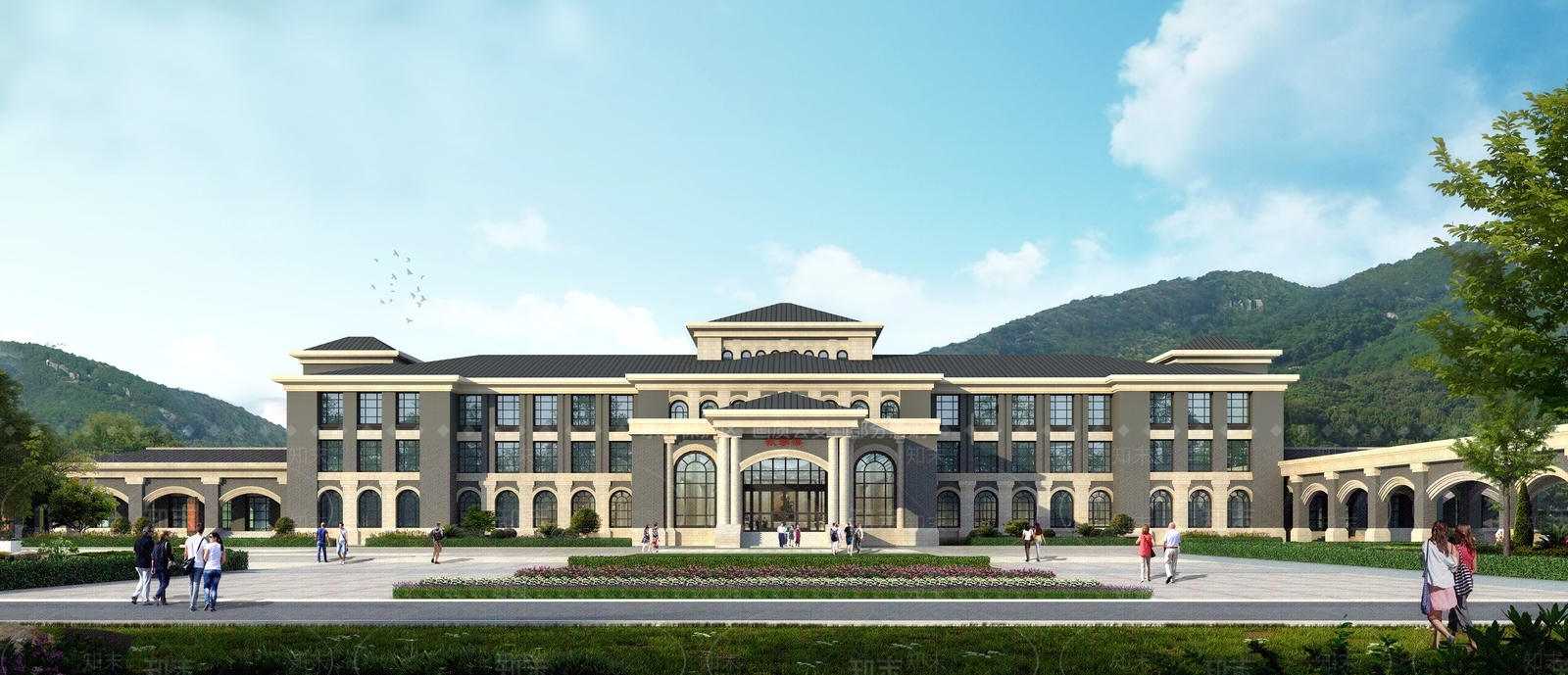 新中式培训中心SU模型下载【ID:1232364484】