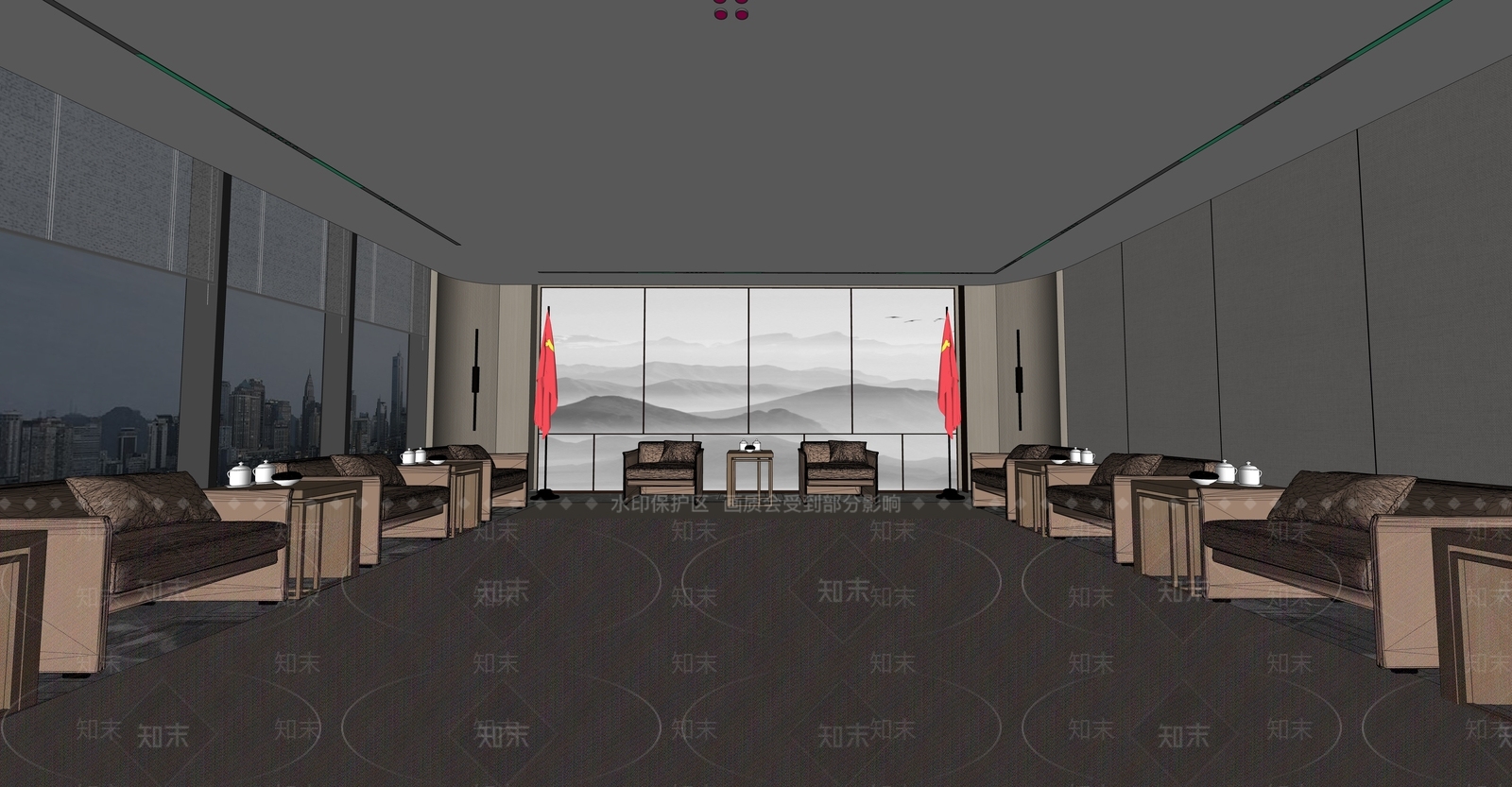 新中式接待室SU模型下载【ID:1232364637】