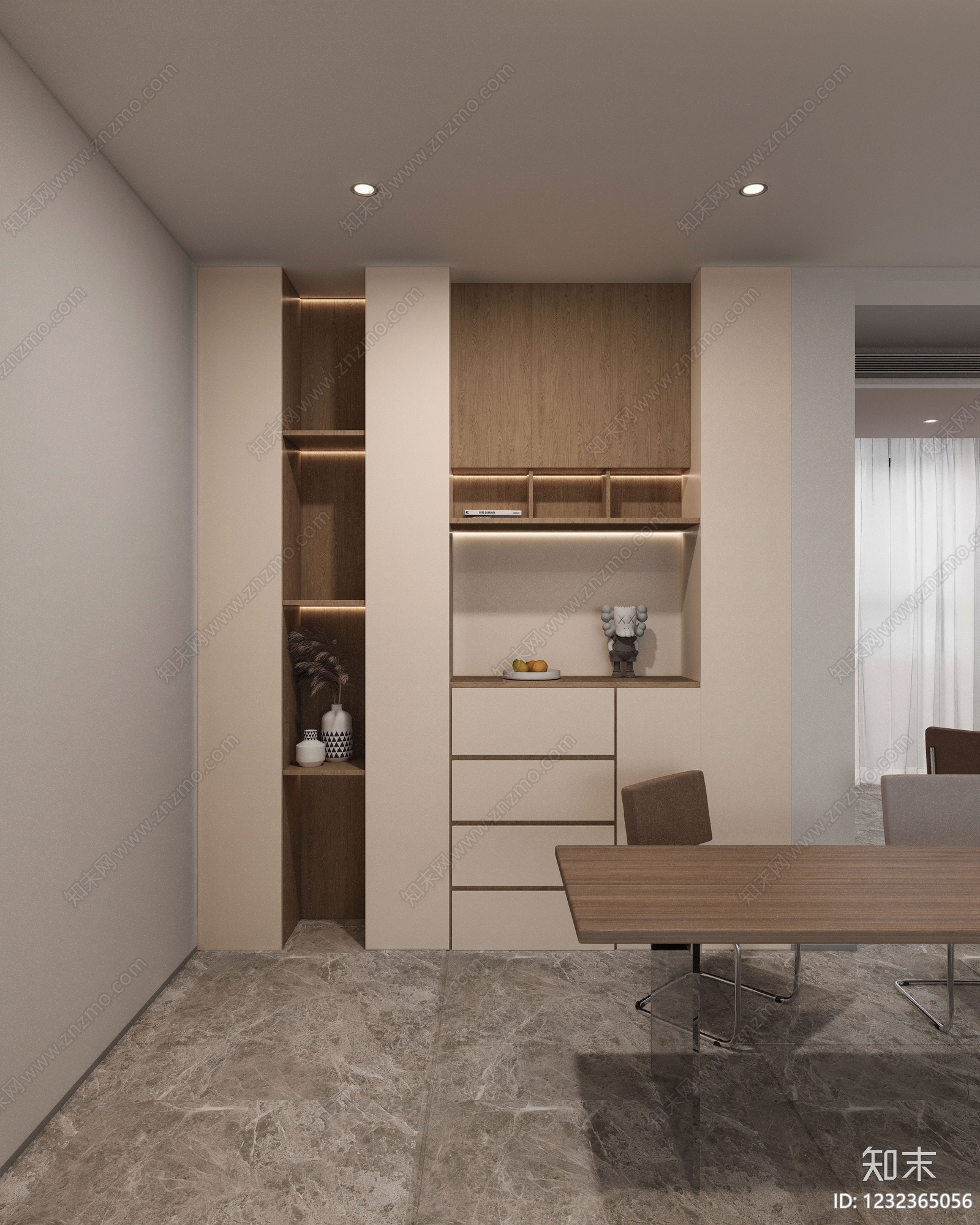 现代简约家居餐厅3D模型下载【ID:1232365056】