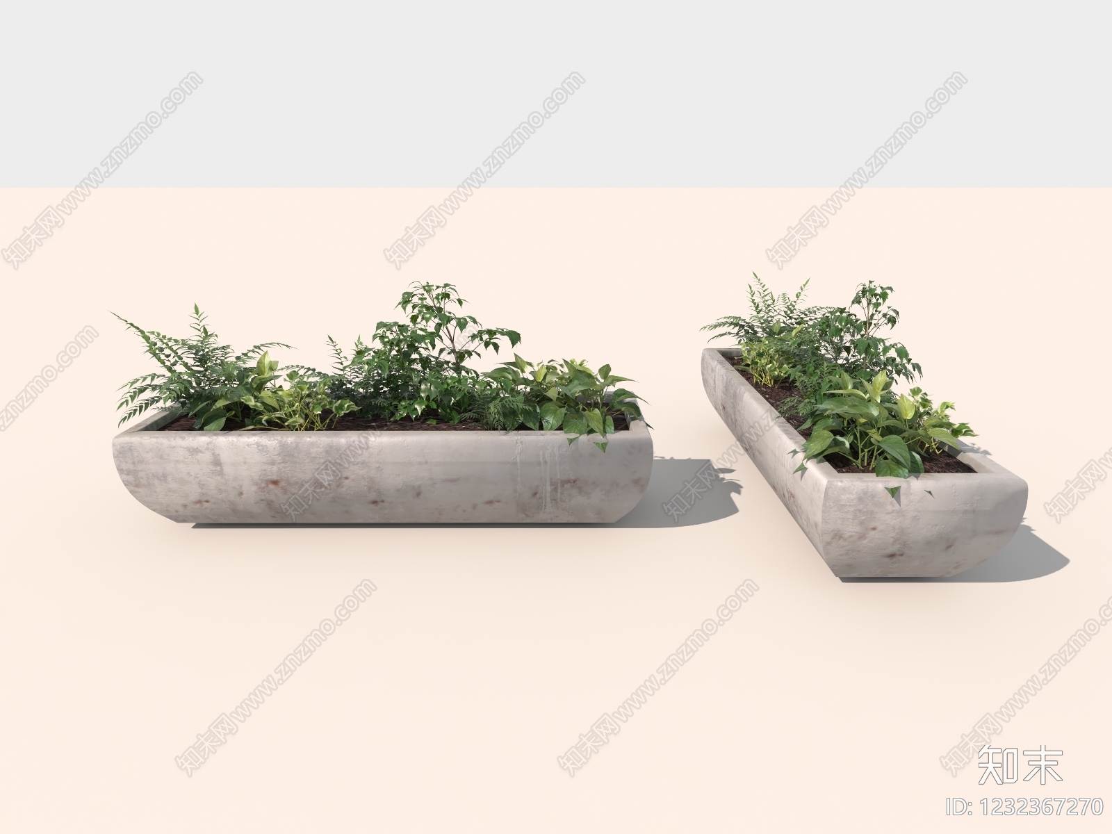 侘寂花草组合3D模型下载【ID:1232367270】