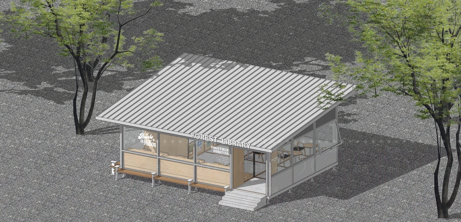 现代简约小公建SU模型下载【ID:1232367961】