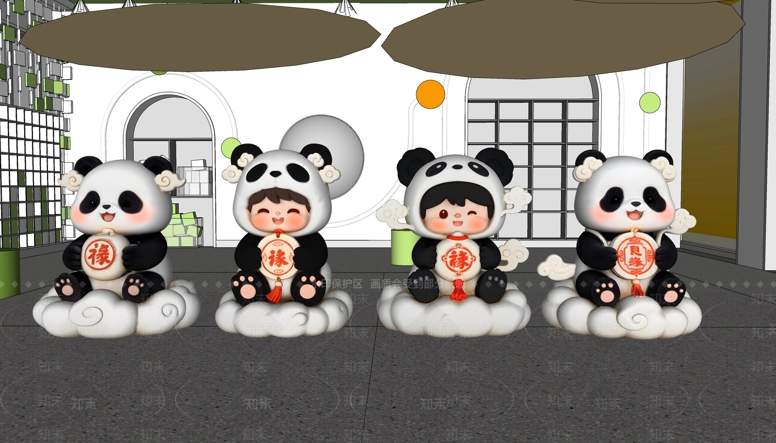 现代简约IP形象SU模型下载【ID:1232367993】