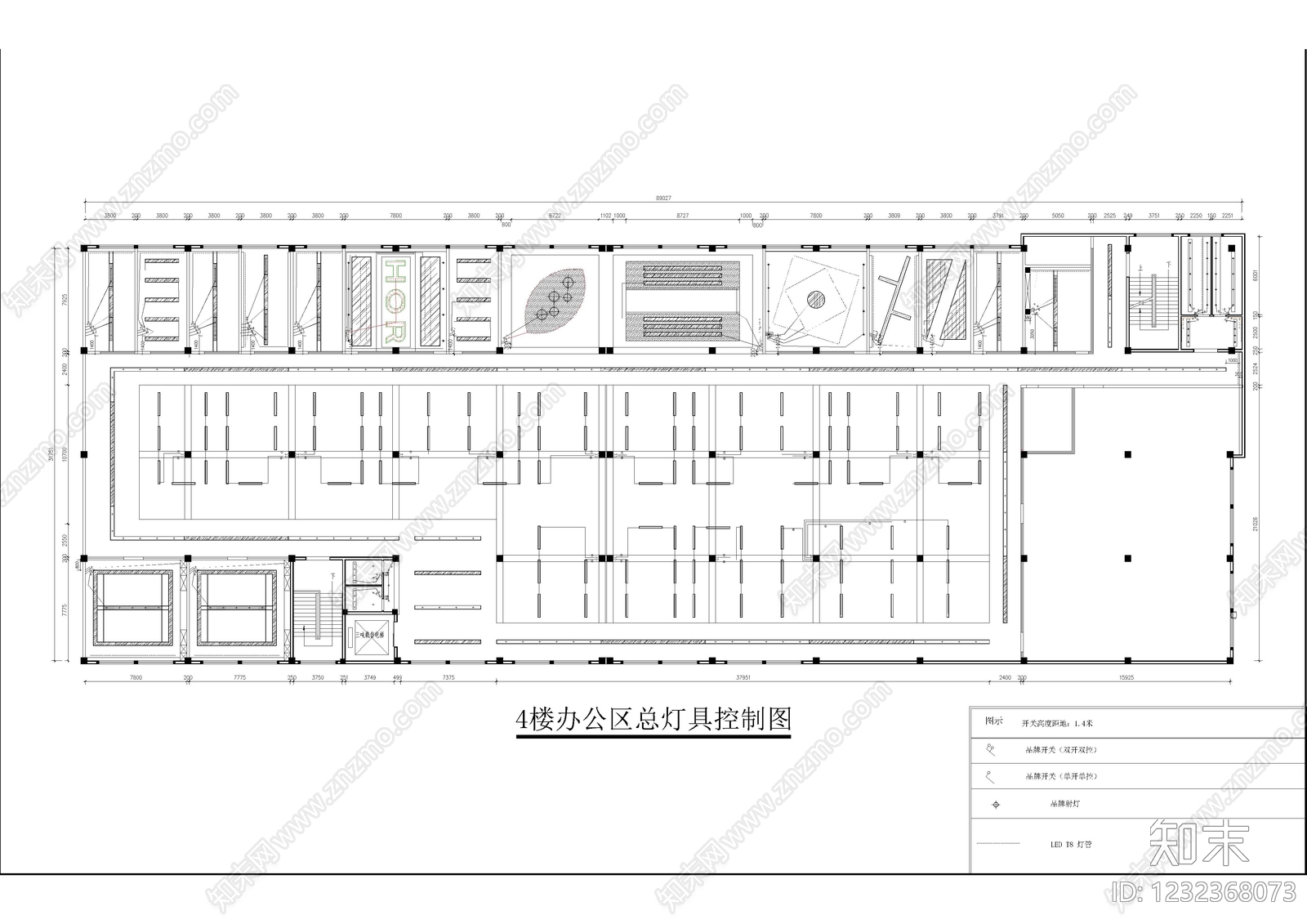 整体办公空间cad施工图下载【ID:1232368073】