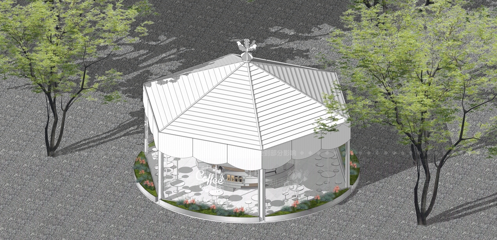极简咖啡厅SU模型下载【ID:1232368027】