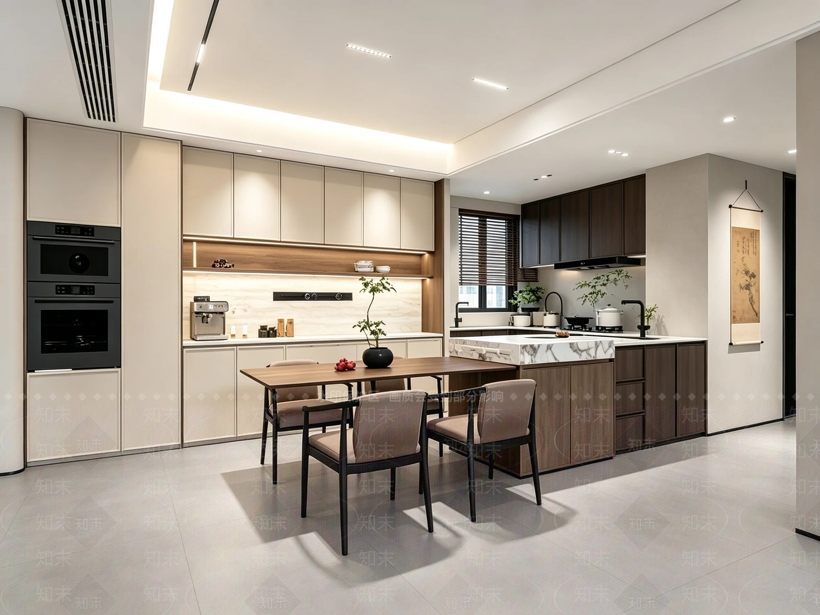 新中式家居餐厅3D模型下载【ID:1232368796】