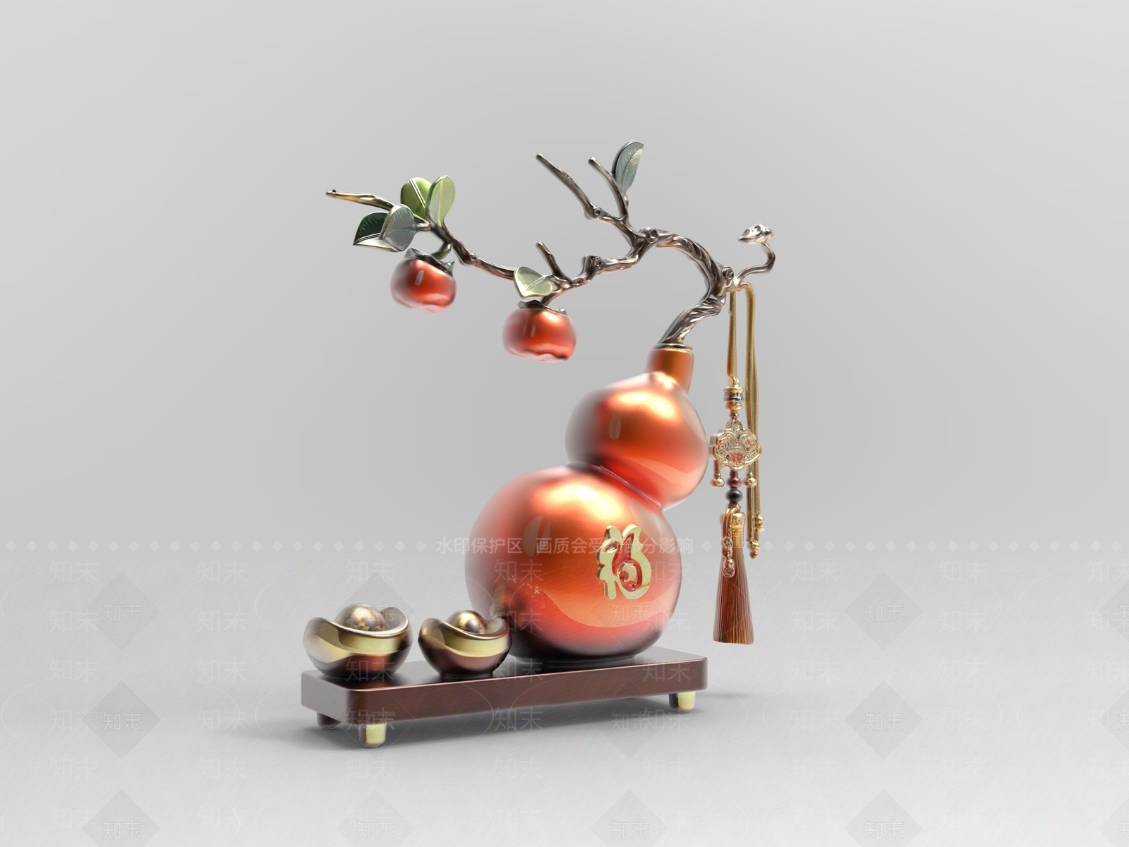 新中式雕塑摆件3D模型下载【ID:1232369456】