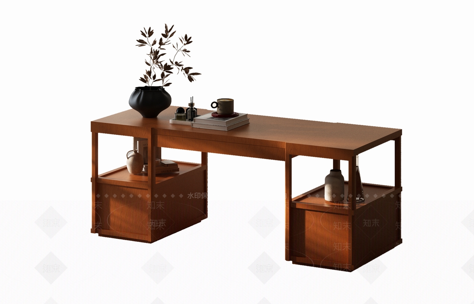 中古风书桌3D模型下载【ID:1232369562】