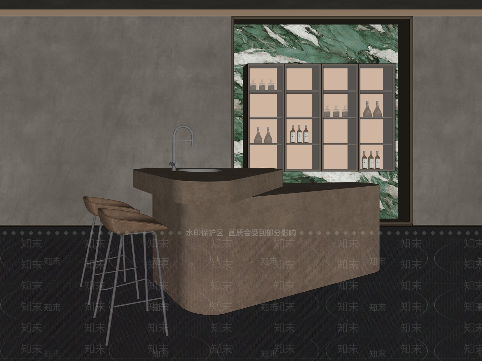 意式极简酒吧SU模型下载【ID:1232374855】