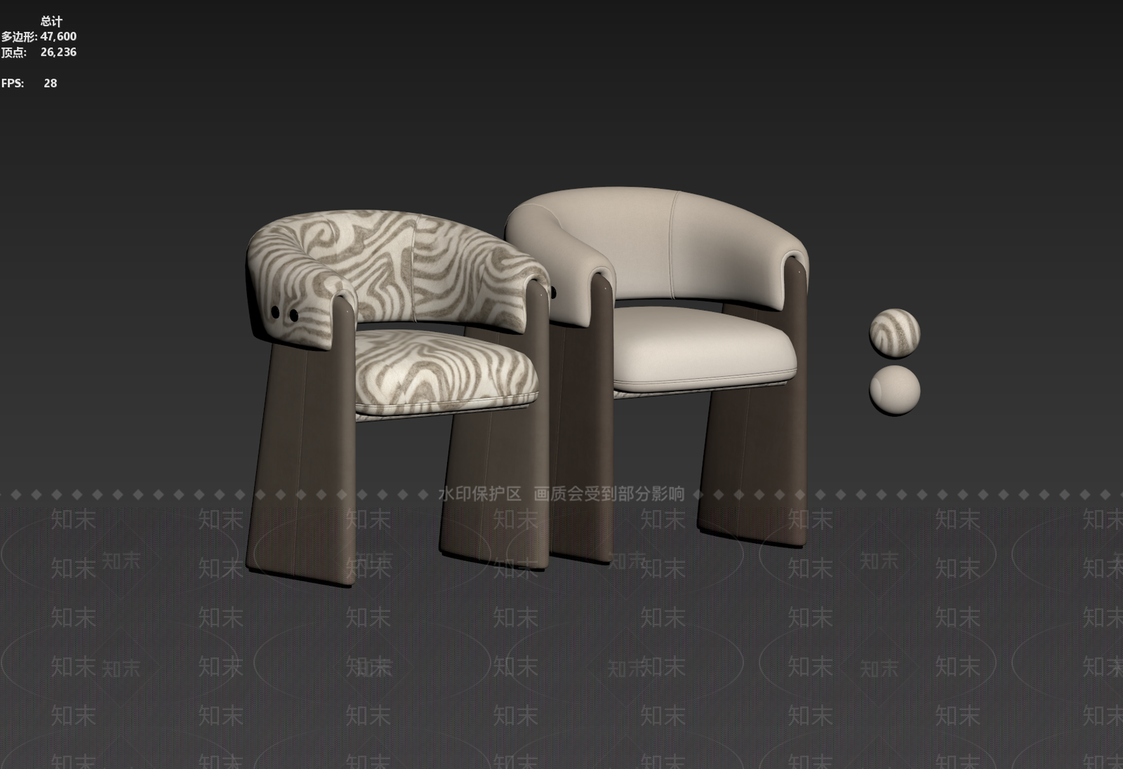 现代简约餐椅3D模型下载【ID:1232375747】