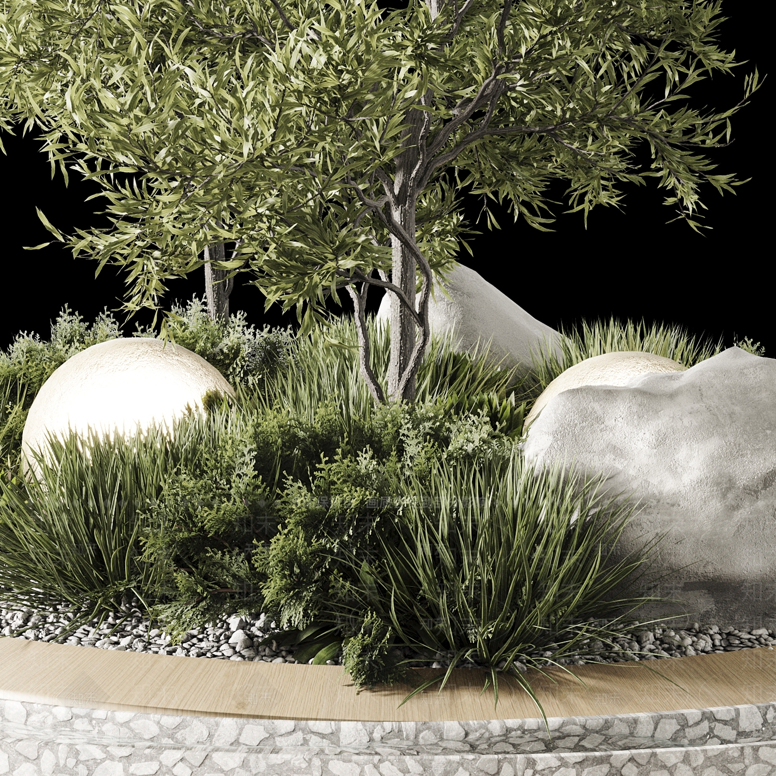 新中式景观室内景观3D模型下载【ID:1232377851】