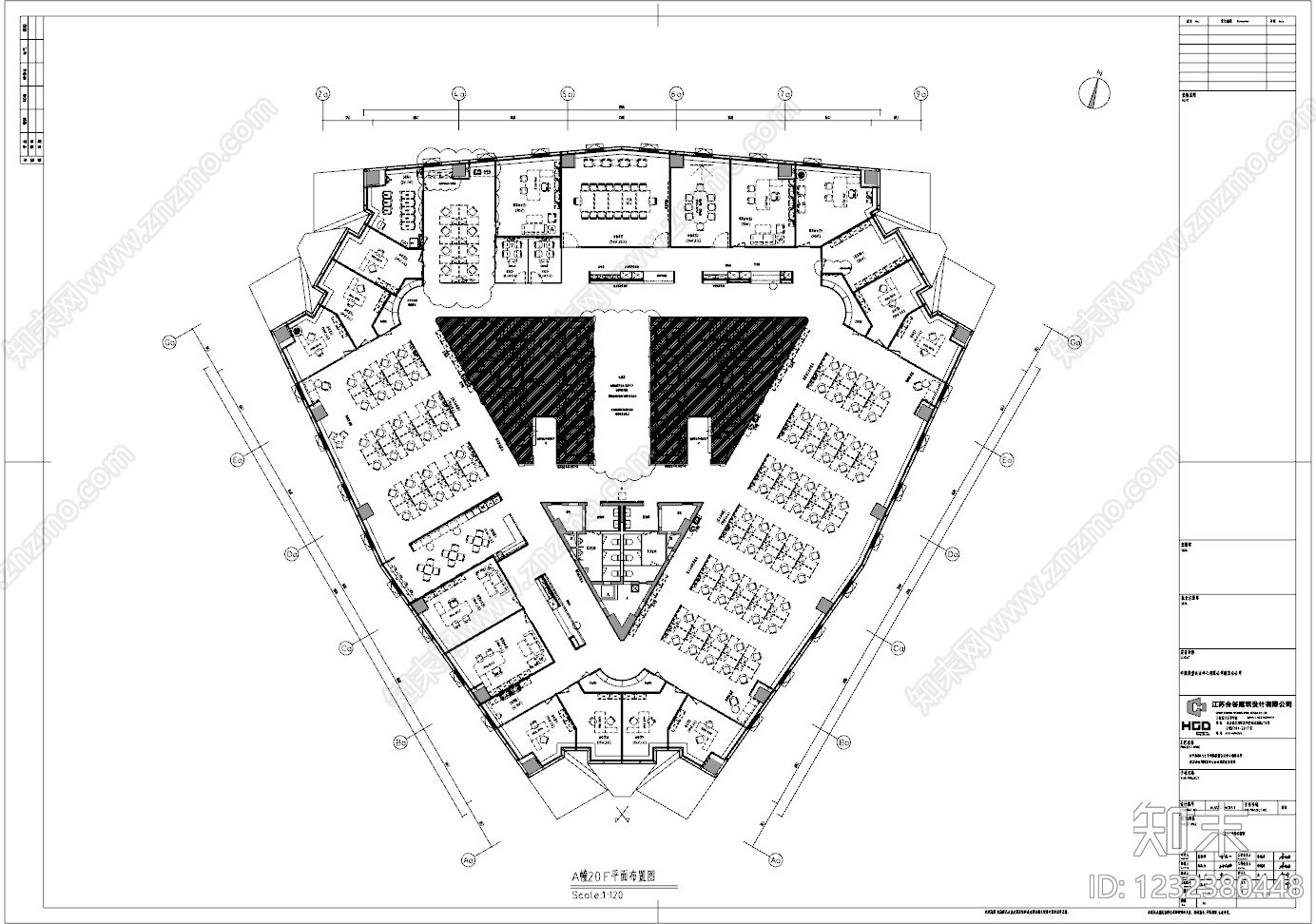 整体办公空间cad施工图下载【ID:1232380448】