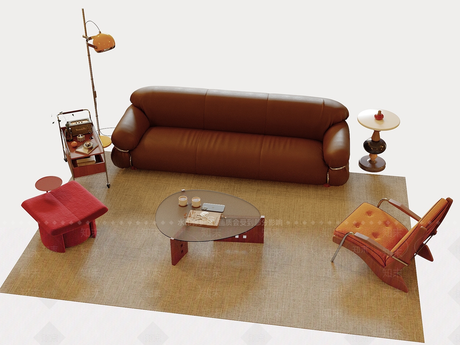 中古风沙发组合3D模型下载【ID:1232380413】