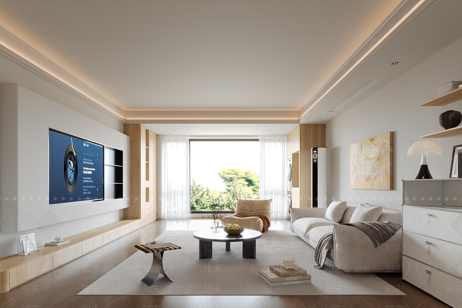 原木风家居客厅3D模型下载【ID:1232382969】