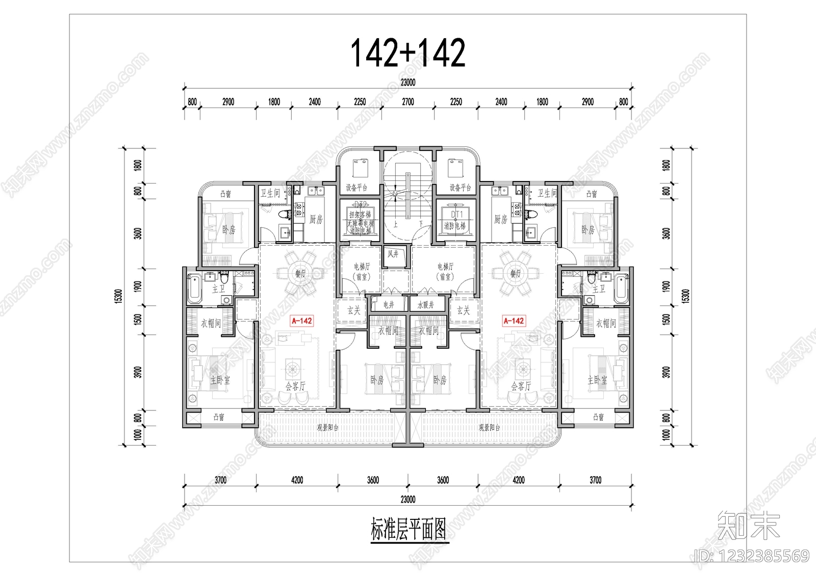 三居cad施工图下载【ID:1232385569】