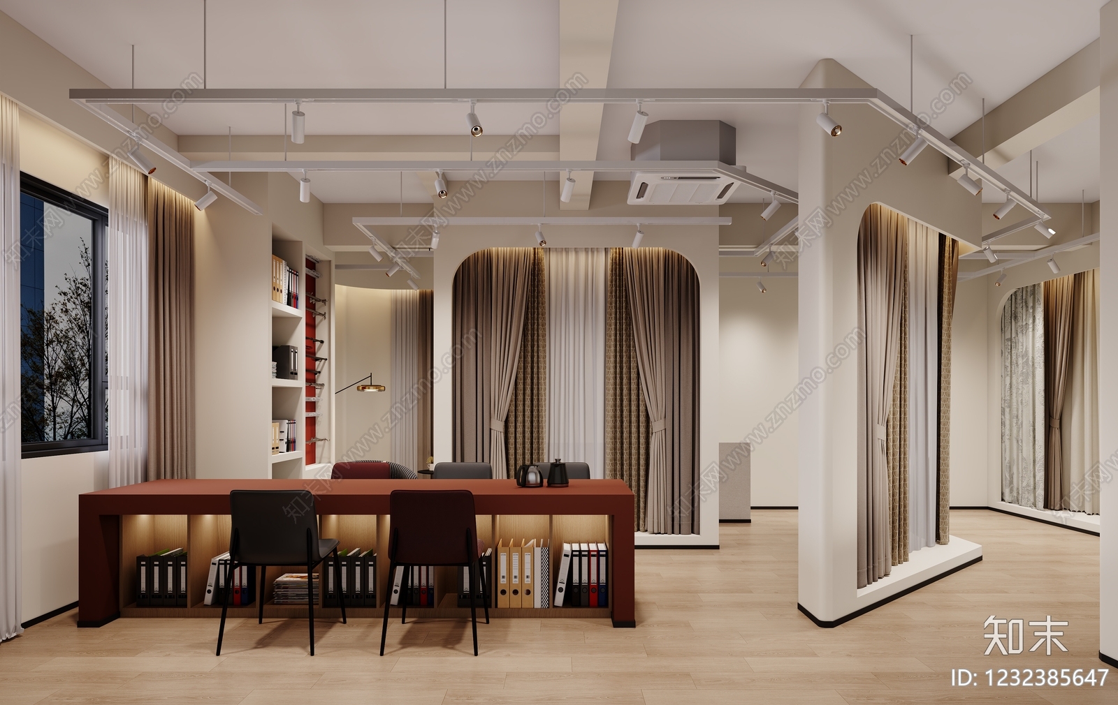 新中式材料展厅3D模型下载【ID:1232385647】