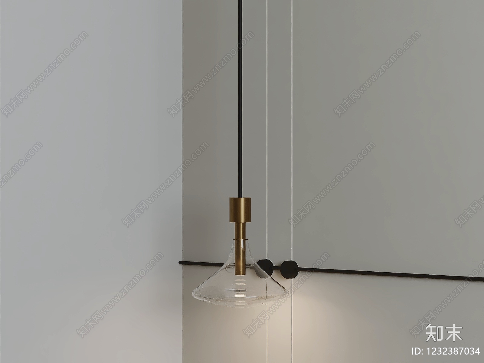 极简壁灯3D模型下载【ID:1232387034】