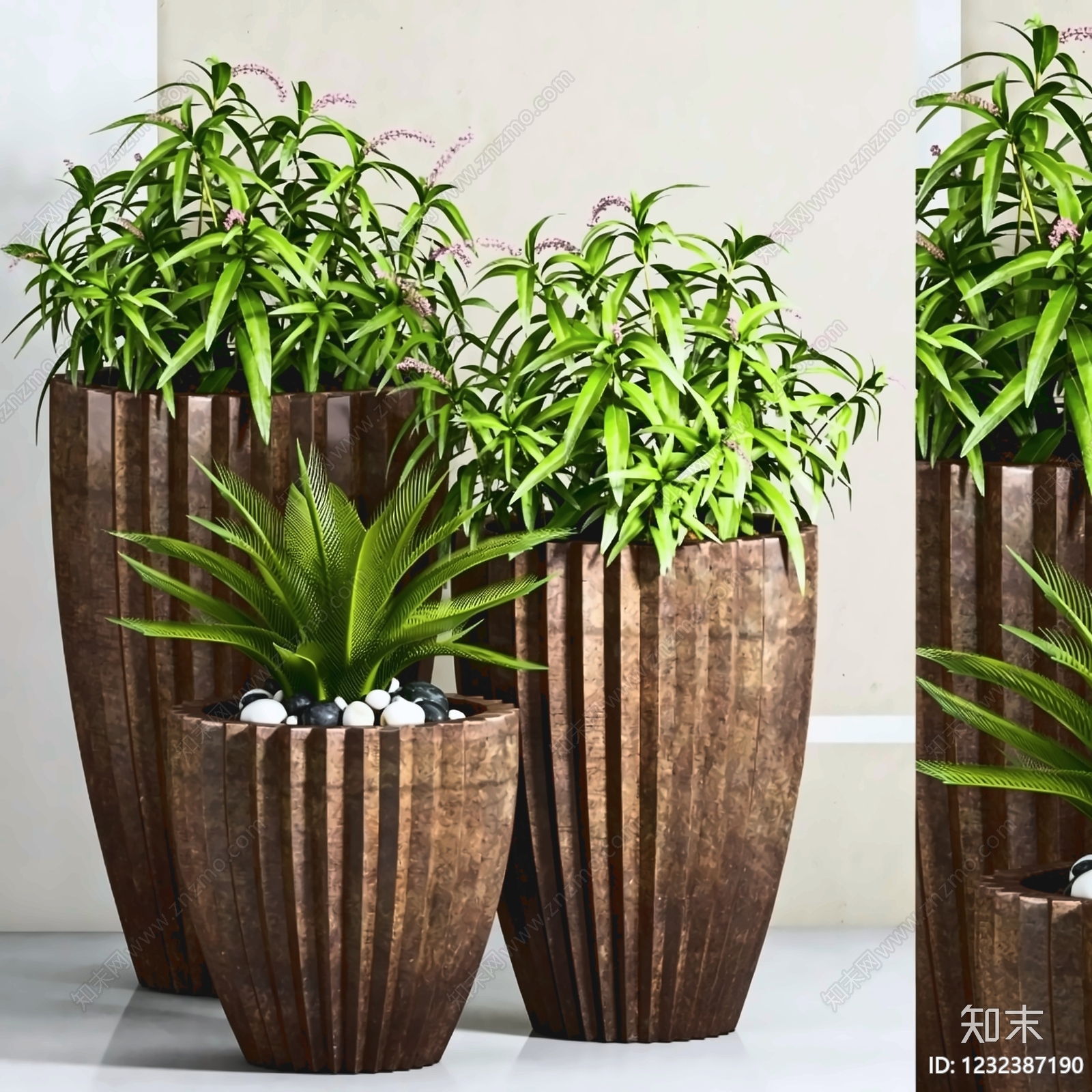 轻奢盆栽3D模型下载【ID:1232387190】