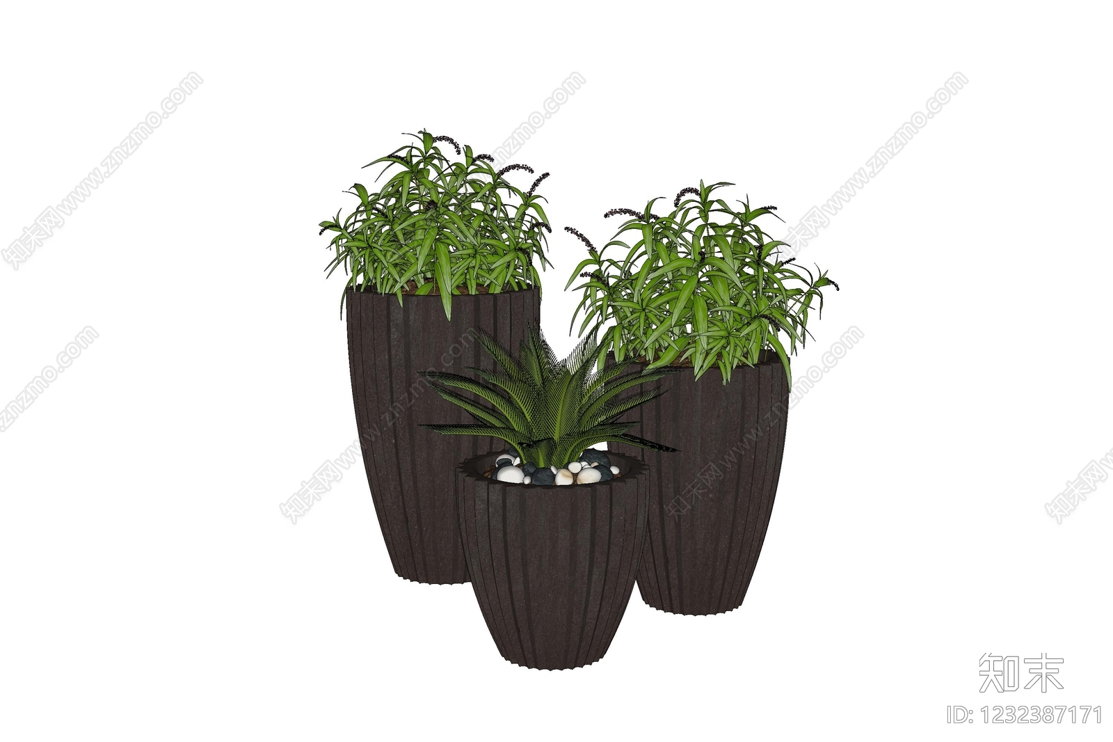 现代盆栽SU模型下载【ID:1232387171】